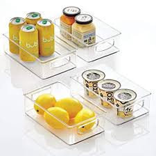Our cabinet organizers are here to help! Amazon Com Mdesign Plastic Kitchen Pantry Cabinet Refrigerator Or Freezer Food Storage Bins With Handles Organizer For Fruit Yogurt Snacks Pasta Food Safe Bpa Free 10 Long 4 Pack Clear Kitchen Dining