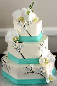 Tiffany Blue Cherry Blossoms Orchid Cake Wedding Cake Pictures Flower Cake