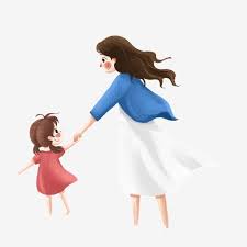 Gambar kartun muslim anak laki2 bersama keluarganya dirumah. Ilustrasi Kartun Ibu Dan Anak Perempuan