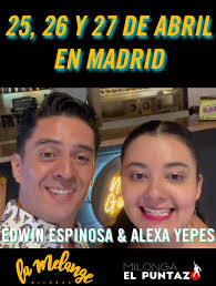 25, 26 Y 27 DE ABRIL , EDWIN ESPINOSA & ALEXA YEPES, ----, ÚLTIMO DÍA  PROMO, 55 € => 3 CLASES + 2 MILONGAS, -----, INTENSIVO DE TANGO, -----,  VIERNES 25/04, 🟢 CLASE