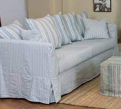 Classic slipcovers cabana stripe one piece sofa slipcover blue and white stripe. Blue White Striped Fabric Classic Sofa Oversize Chair