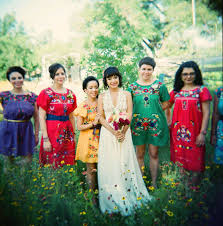 A Bohemian Mexican American Wedding Felicia Ariel Traditional Mexican Dress Mexican Wedding Dress Mexican Bridesmaid Dresses