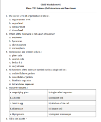 There are two versions of this worksheet. Science Worksheet 8th Std Cbse Board With Answers In English Medium