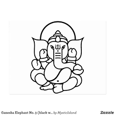 Black And White Images Of Ganesha Carte Postale No 3 Blanc Noir D Elephant De Ganesha Zazzle Be