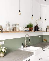 credence cuisine vert olive mur blanc cuisine verte olive cuisine verte decoration murale cuisine