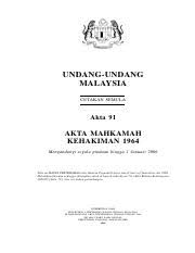 Dalam mahkamah persekutuan malaysia di putrajaya permohonan sivil no.: Perlindungan Hakim Dan Pegawai Kehakiman Yang Lain 14 1 Tiada Seorang Pun Hakim Course Hero