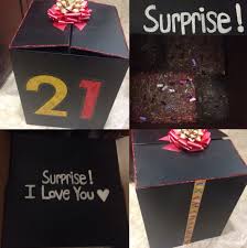 Decorated A Giant Box And Stuffed Presents Inside For My Boyfriends 21st You Can Also Add Balloo Diy 21st Birthday Gifts 21st Birthday Gifts 21st Birthday Diy