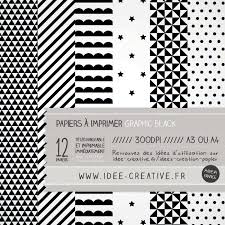 Kit Papiers A Imprimer Theme Motifs Scandinaves Graphiques Noir Et Blanc Boutique Idee Creative Papier Kit Imprimable