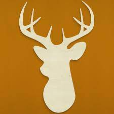 Wood Deer Head Deer Head Silhouette Deer Head Wall Decor Wood Deer Head