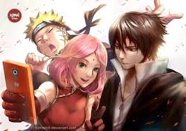 Sebut saja taman sakura surabaya. Sakura Sasuke Naruto Selfie Team 7 Naruto Anime Naruto Fan Art