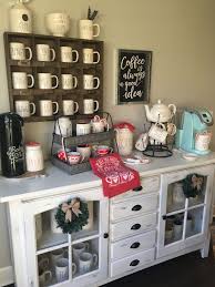 A Touch Of Red For Christmas Rae Dunn Homegoods Tj Maxx Tea Decor Coffee Bars In Kitchen Coffee Bar Station