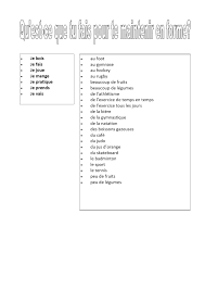 Simple and compound conjugations for the french verb maintenir. Qu Est Ce Que Tu Fais Pour Te Maintenir En Forme Langlangs