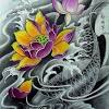 Vẽ hình xăm cá chép. 1