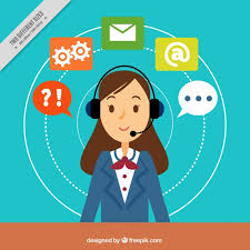 A call center representative, or call center agent, takes calls from customers answering questions or addressing any concerns they may have. Free Vector Background With Callcenter Girl