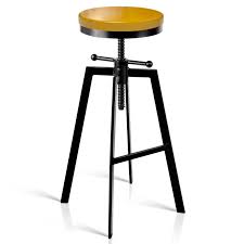 We generally recommend a stool height of about 12 inches below the top of the counter where they will be used. Bar Stool Rustic Industrial Unique Iron Wood Seat Swivel Seat Adjustment Unique Safety Variety Store