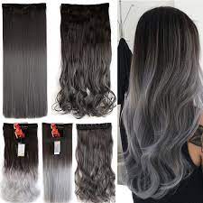 Spring twist hair ombre colors 3 packs 8 inch (pack of 3) black brown blonde. Grade A Dark Brown To Silver Grey Ombre Color 25 Inches Straight Wavy One Piece Clip In Hair Extensions Hairpiece Wish
