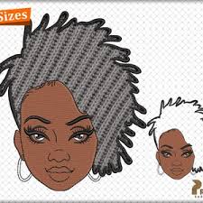 DIGITAL: APPLIQUE Woman With Hair Shaped as Africa Applique