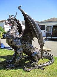 Viper, predator of the dark dragon statue. Diy Steampunk Dragon Made From Recycled Car Parts Diy For Life Steampunk Dragon Dragon Sculpture Dragon Art