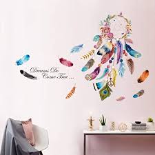 4.3 out of 5 stars. Amazon Com Decalmile Dream Catcher Feathers Wall Decals Quotes Dreams Come True Wall Stickers Bedroom Living Room Wall Decor Finished Size 54 W X 38 H Kitchen Dining