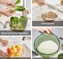 Amazon.com: 2-In-1 Rice Strainer,Large Rice Washer Beans ...