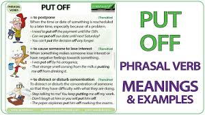Here are some english phrases for dating and romance. Put Off Phrasal Verb Meaning Examples In English Youtube