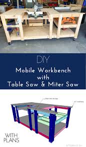 Available in many sizes, shapes and finishes, kitchen islands are not only practical, but are also attractive and provide a variety of features for organization and convenience. Diy Mobile Workbench With Table Saw Miter Saw