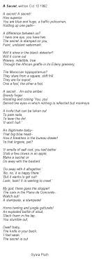 A Secret By Sylvia Plath From The Book Of Poems Entitled Ariel