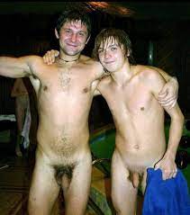 Father son naked together