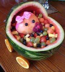 Pin By Kathleen Ventura On Babyshower Baby Shower Fruit Baby Shower Fruit Tray Watermelon Baby Carriage