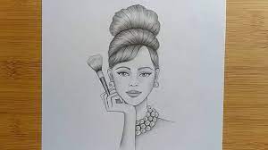 Mukta easy drawing 2.496 views10 hours ago. How To Draw A Beautiful Girl With Makeup Brushes Pencil Sketch Drawing Step By Step Youtube