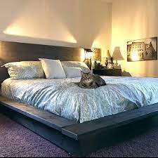 Allewie king size modern platform bed frame with deluxe wingback/ upholstered bed frame with headboard / wood slat support / mattress foundation / light yellow(king) 4.6 out of 5 stars 1,542 $269.99 $ 269. Floating Wood Platform Bed Frame With Lighted Headboard Quilmes Wood Platform Bed Platform Bed Frame Wood Platform Bed Frame