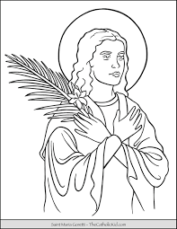 Santa maria coloring page with christopher columbus pages collection free books. Saint Maria Goretti Coloring Page Thecatholickid Com