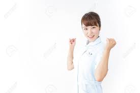 彼女の拳をポンピング看護師 の写真素材・画像素材. Image 128523187.