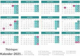 Hier finden sie den kalender 2021 mit nationalen und anderen feiertagen für deutschland. Kalender 2021 Thuringen