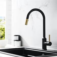 Black And Gold Kitchen Faucet Kitchen Tap With Pull Out Spay Single Handle Sink Faucet Black Gold Modern Kitchen Faucet Black Kitchen Taps Pull Out Kitchen Faucet