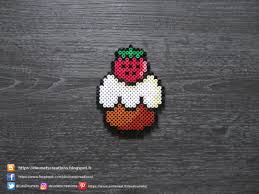 Cupcake Fraise Perles Hama Strawberry Cupcake Perler Beads Perles Hama Art Perle Perle