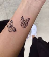 3d realistic black and blue butterfly tattoo on chest. 15 Small Simple Butterfly Tattoo Ideas Brighter Craft