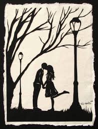Black And White Kiss Silhouette Pin On Painting