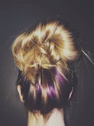 Blonde W Purple Under Highlights Peekaboo Hair Hair Streaks Hair Color Streaks