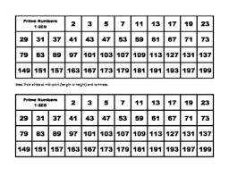 prime numbers 1 200 strips and chart