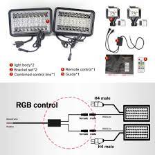 More images for 4x6 led headlight wiring diagram » China Square Vehicle Lights Multi Color Changing High Low Beam 1002r Auto 4x6 Led Rgb Headlight China Rgb Headlights 4x6 Led Headlights