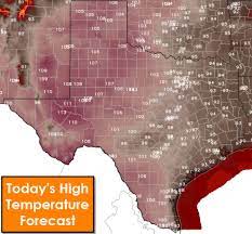 This Will Easily Be The Hottest Day Of The Year So Far For Most Of Texas Triple Digit Temperatures Should Be Achieved For Texas Storm Weather Information Heat