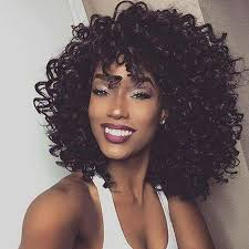 Short curly hair styles with taut and kinky tops come out dashing yet classy, especially accentuated with a curly hair fade. Short Black Kinky Curly Wig With Bangs Fluffy Wavy Synthetic Afro Curly Hair Wigs Walmart Canada
