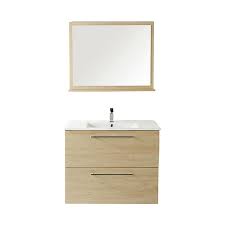 Check spelling or type a new query. Meuble Sous Vasque A Suspendre Noe Decor Bois Naturel L 80 Cm Plan Vasque Miroir Castorama