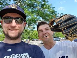 Coach Dan Kasper has got Neil Hebert WEAU warmed up for the first pitch  tonight at the Eau Claire Express game! What's he gonna get