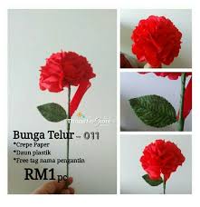 Bunga telur / bunga pahar: 011 Bunga Telur Crepe Crepe Paper Crafts Craft Projects