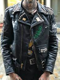 Vintage Punk Leather Studded Moto Jacket Etsy In 2021 Punk Style Outfits Punk Fashion Men Rocker Outfit