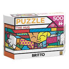 261 others took a break from the world and solved it. Puzzle 500 Pecas Panorama Romero Britto The Hug Loja Grow