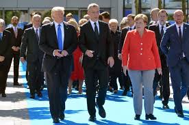 The intense talks with the us president and high voltage mood at the press conference weren't all that filled the busy day of the german chancellor in washington. Merkel At Odds With Trump Confirms Germany Will Miss Nato Target On Spending Stripes