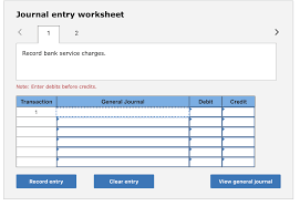 Open a business bank account, find credit cards, apply for a loan, discover cash. Journal Entry Worksheet 2 Record Bank Service Chegg Com